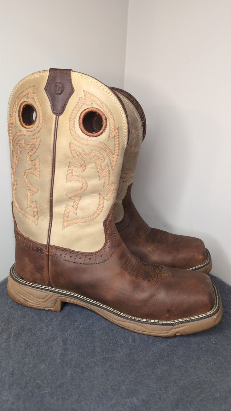 Justin Stampede Driller WK4338 Cowboy Work Boots 10EE Square Toe EH